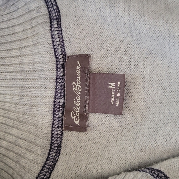 Eddie Bauer Quarter Zip Sweater Size Medium Grey - Picture 5 of 6